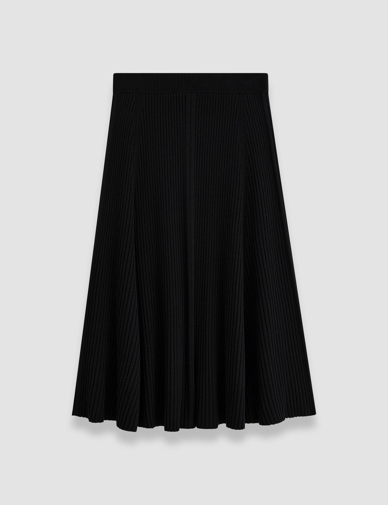 Black Merino Silk Rib Skirt - Joseph