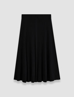 Black Merino Silk Rib Skirt - Joseph
