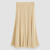 Beige Merino Silk Rib Skirt - Joseph