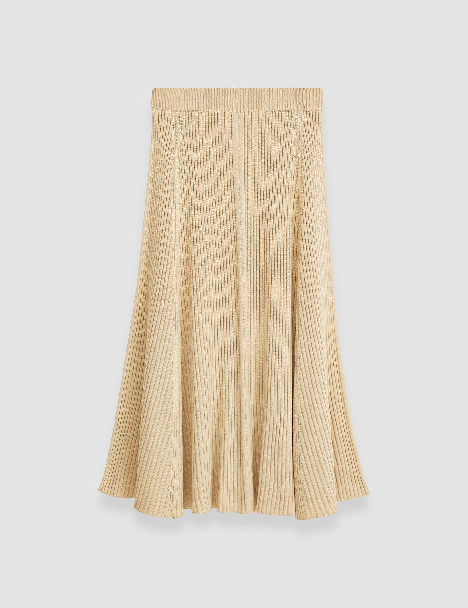 Beige Merino Silk Rib Skirt - Joseph