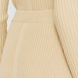 Beige Merino Silk Rib Skirt - Joseph