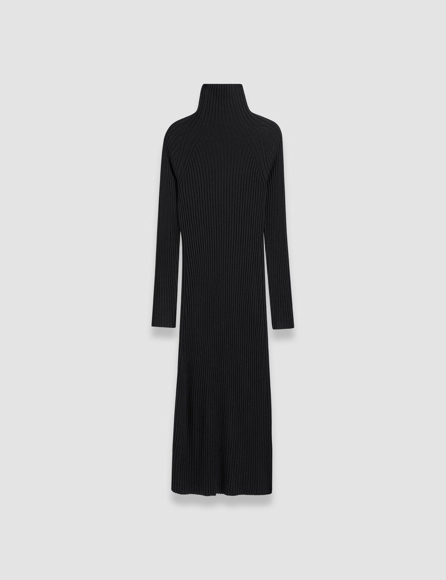 Black Merino Silk Rib Dress - Joseph