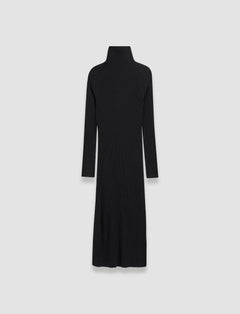 Black Merino Silk Rib Dress - Joseph