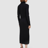 Black Merino Silk Rib Dress - Joseph