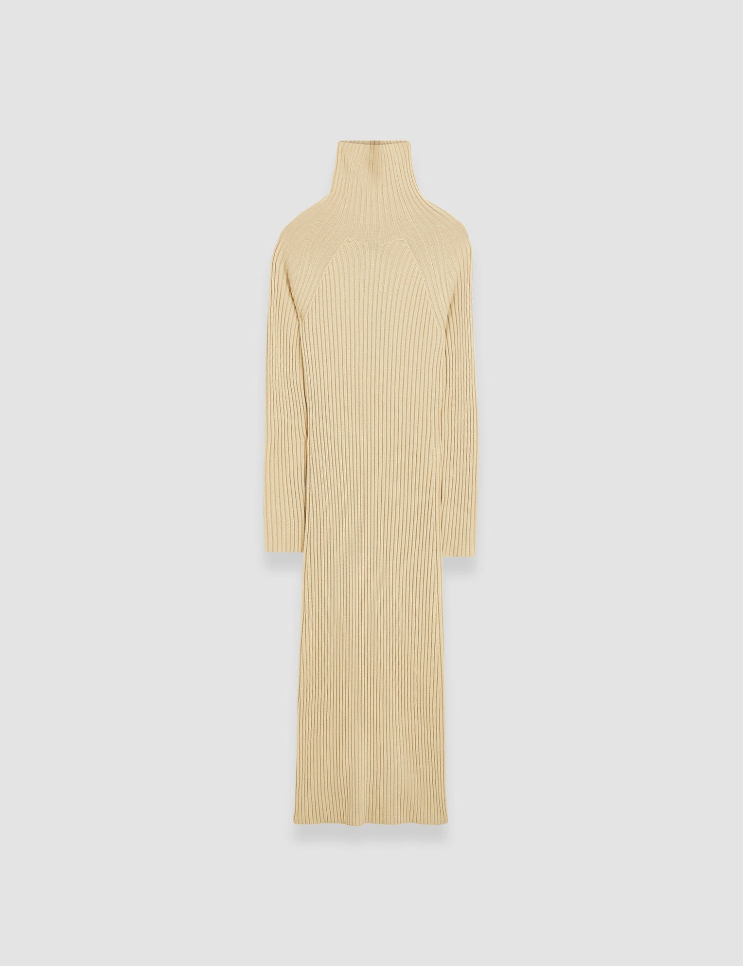 Beige Merino Silk Rib Dress - Joseph