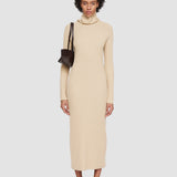 Beige Merino Silk Rib Dress - Joseph