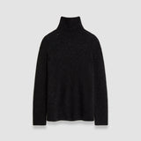 Black Alpaca Tweed Knit High Neck Jumper - Joseph