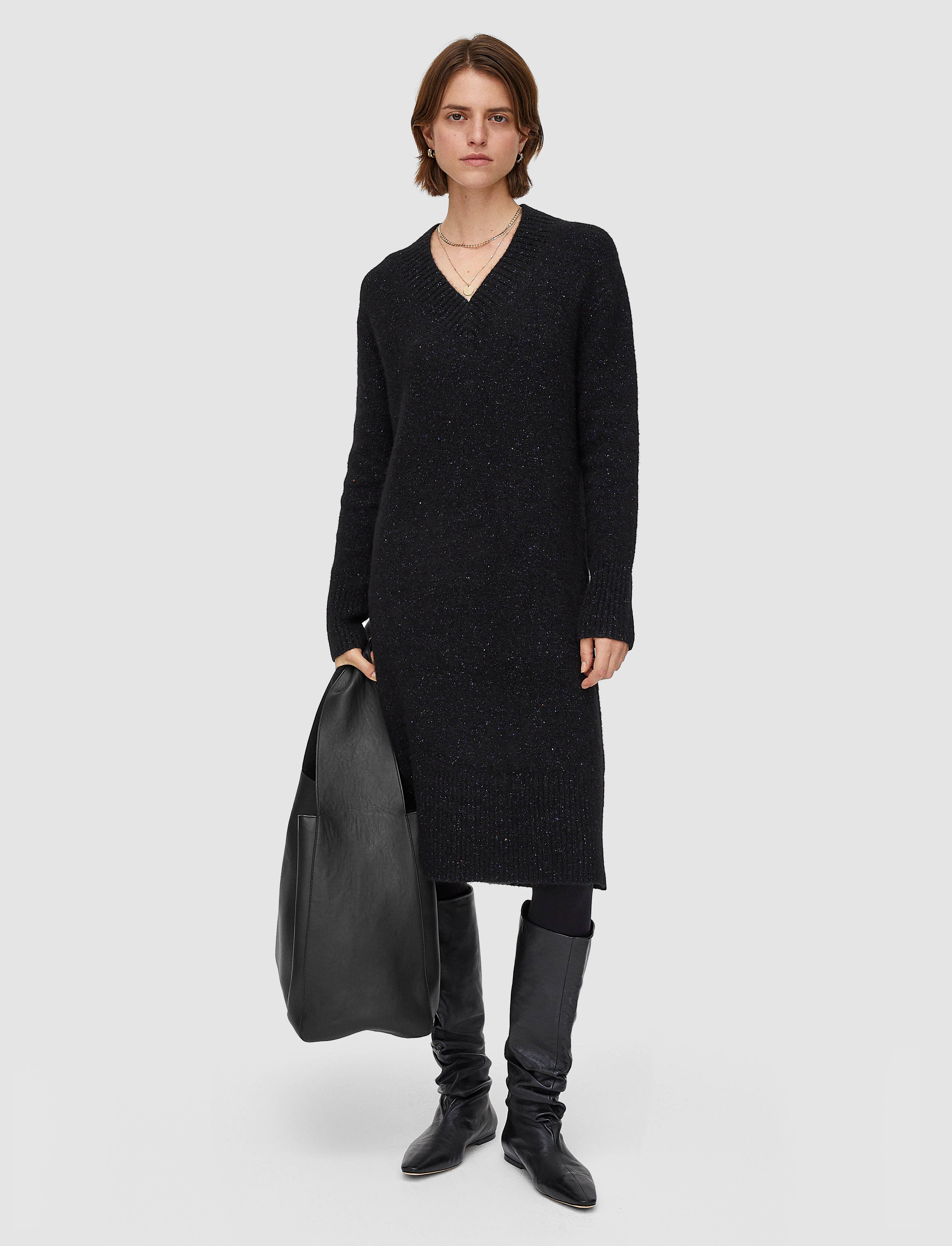 noir-robe-en-tweed-dalpaga-JOSEPH