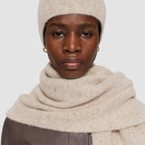 Beige Alpaca Tweed Knit Hat - Joseph