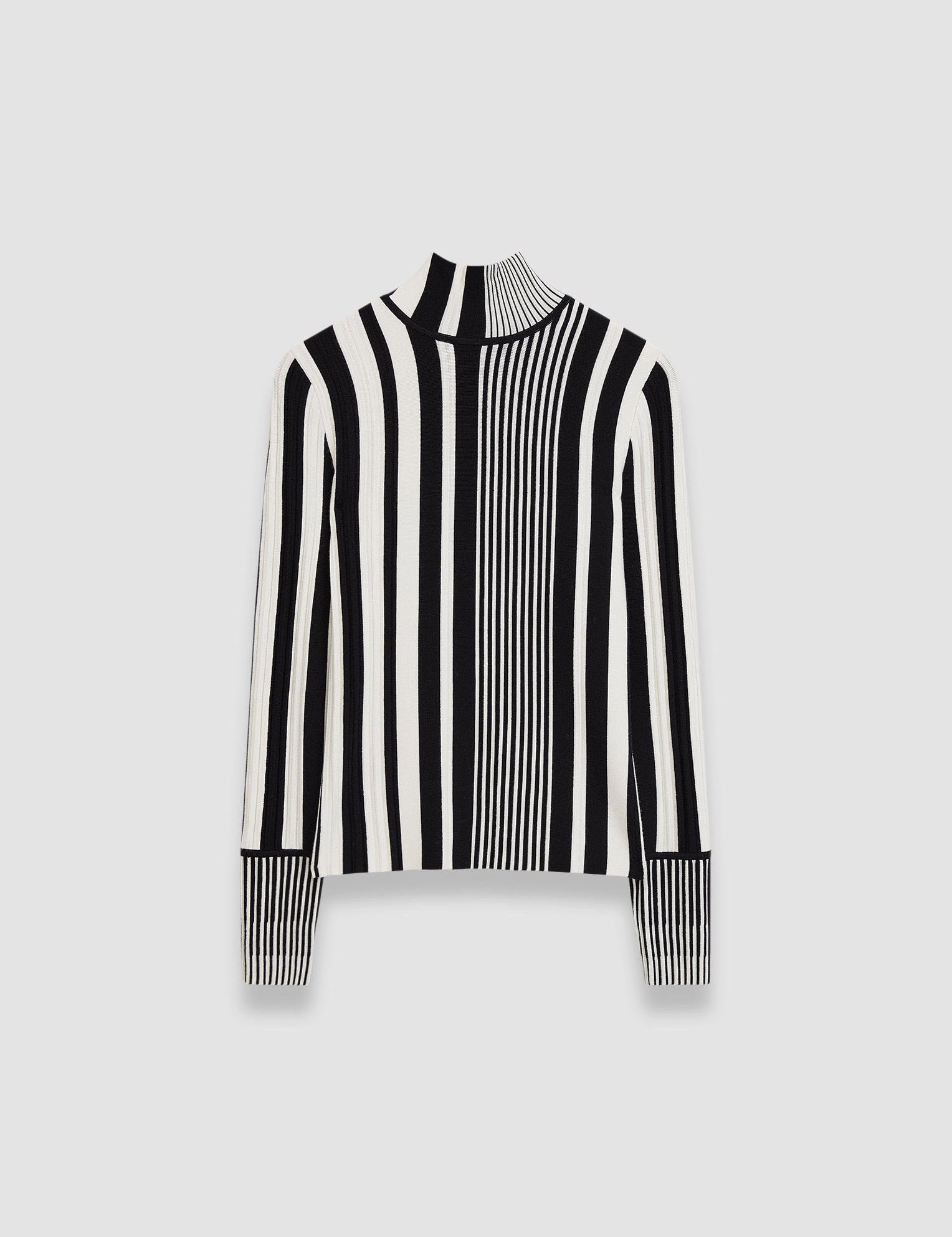 Multicolour Stripes and Pleats High Neck Jumper - Joseph