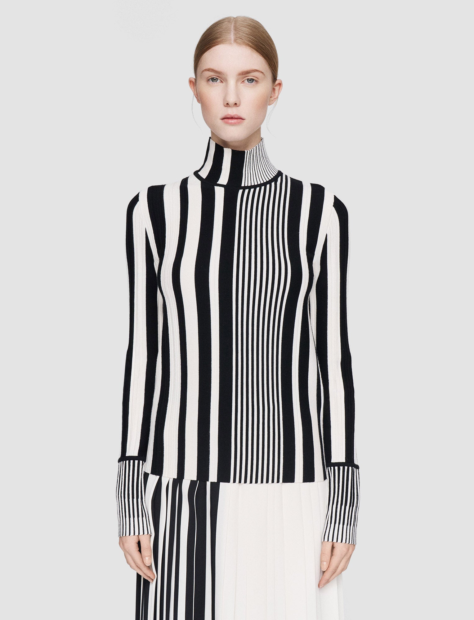 multicolour-stripes-and-pleats-high-neck-jumper-JOSEPH