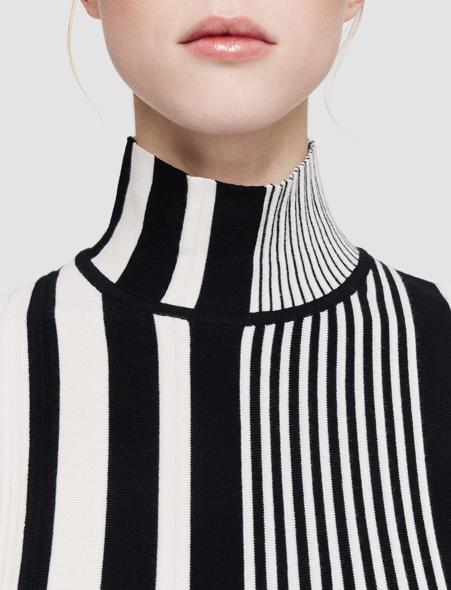 multicolour-stripes-and-pleats-high-neck-jumper-JOSEPH