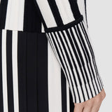 Multicolour Stripes and Pleats High Neck Jumper - Joseph