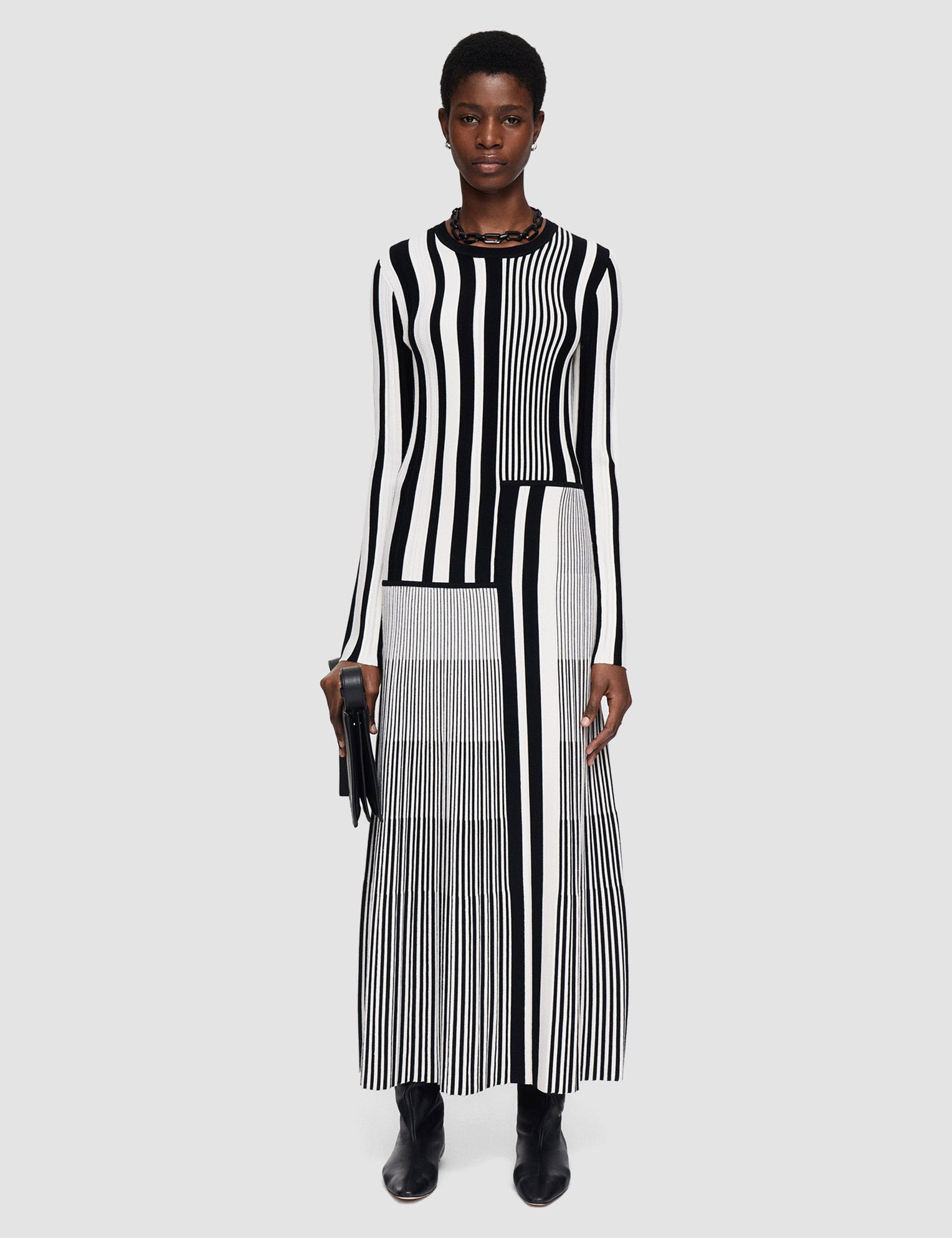 Multicolour Stripes and Pleats Dress - Joseph