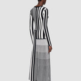 Multicolour Stripes and Pleats Dress - Joseph