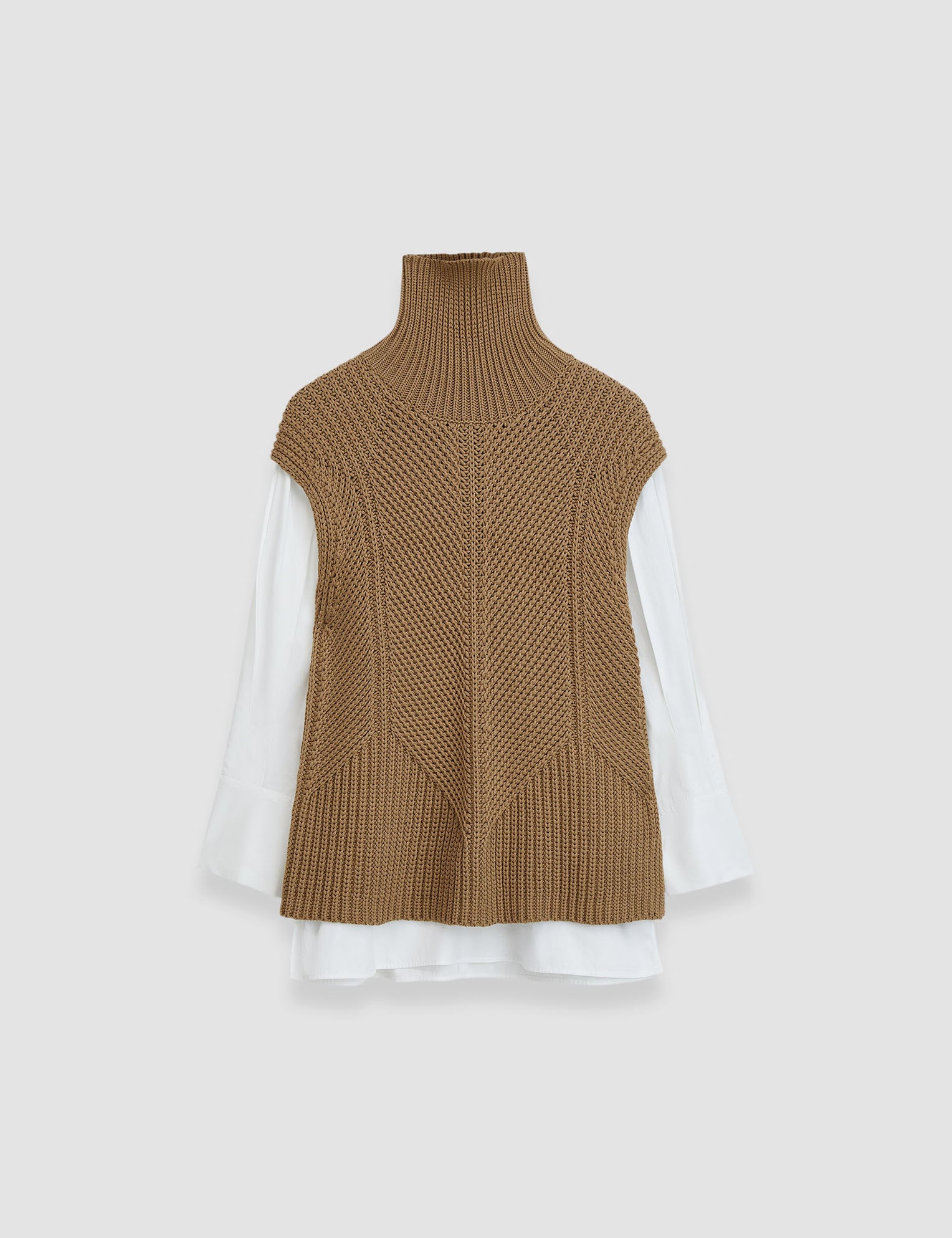 Beige Knit Vest & Shirt Set - Joseph