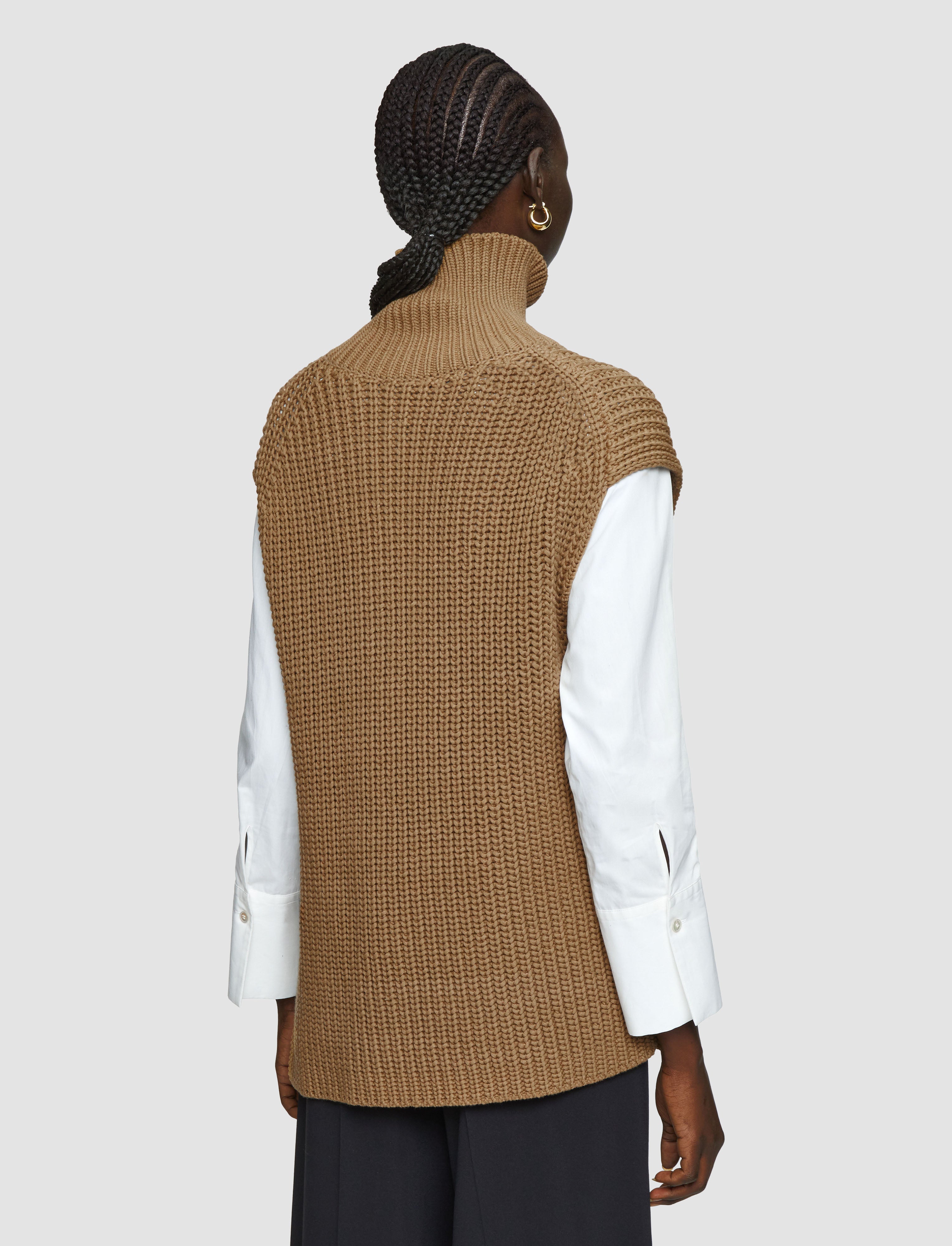 beige-knit-vest-shirt-set-JOSEPH