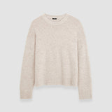 Beige Alpaca Tweed Knit Round Neck Jumper - Joseph