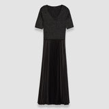 Black Domat Pleated Lurex Dress - Joseph