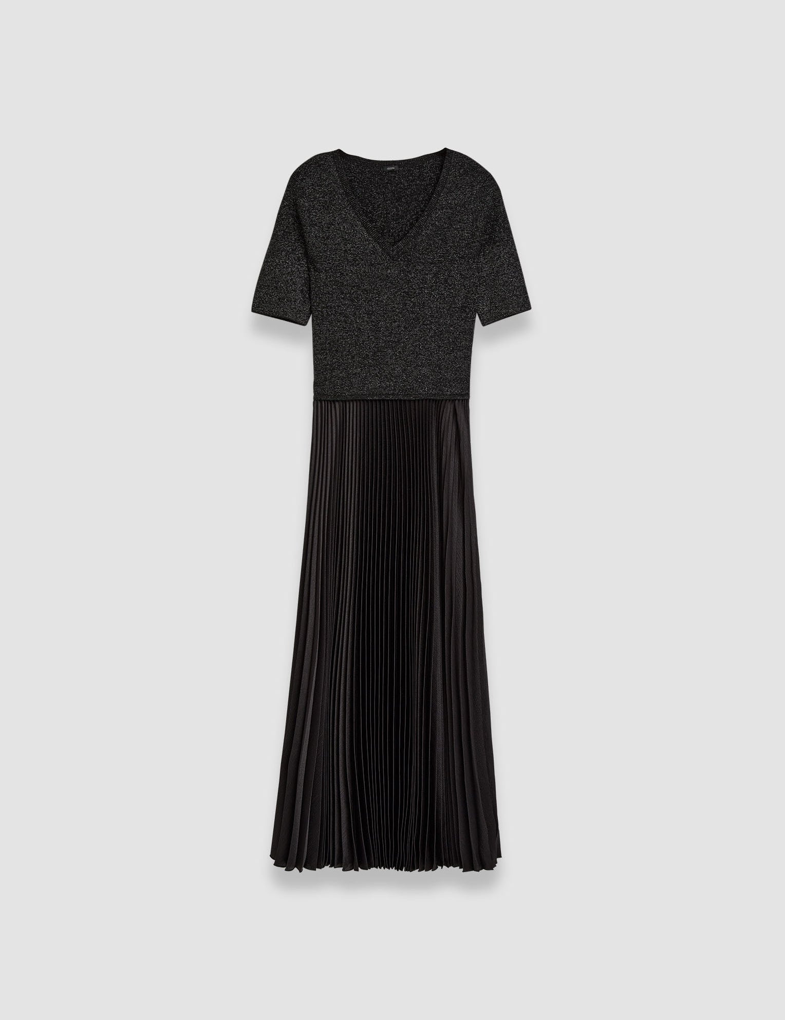 Black Domat Pleated Lurex Dress - Joseph