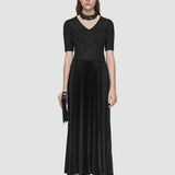 Black Domat Pleated Lurex Dress - Joseph