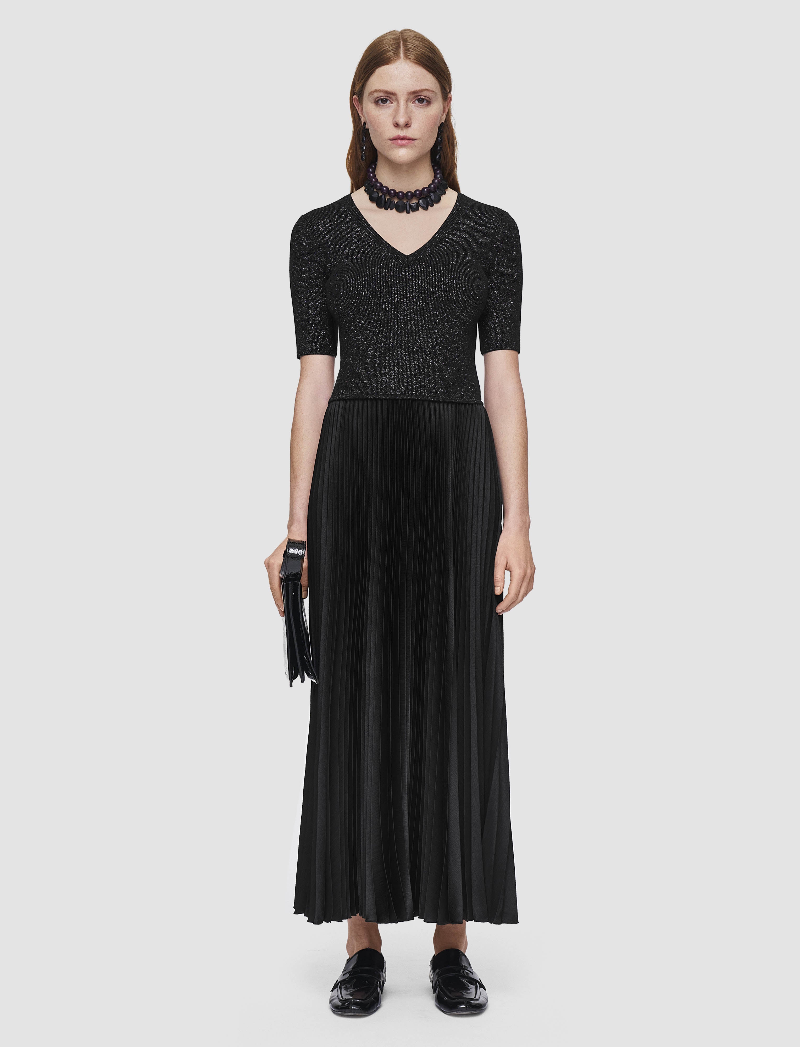 black-domat-pleated-lurex-dress-JOSEPH