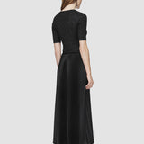 Black Domat Pleated Lurex Dress - Joseph