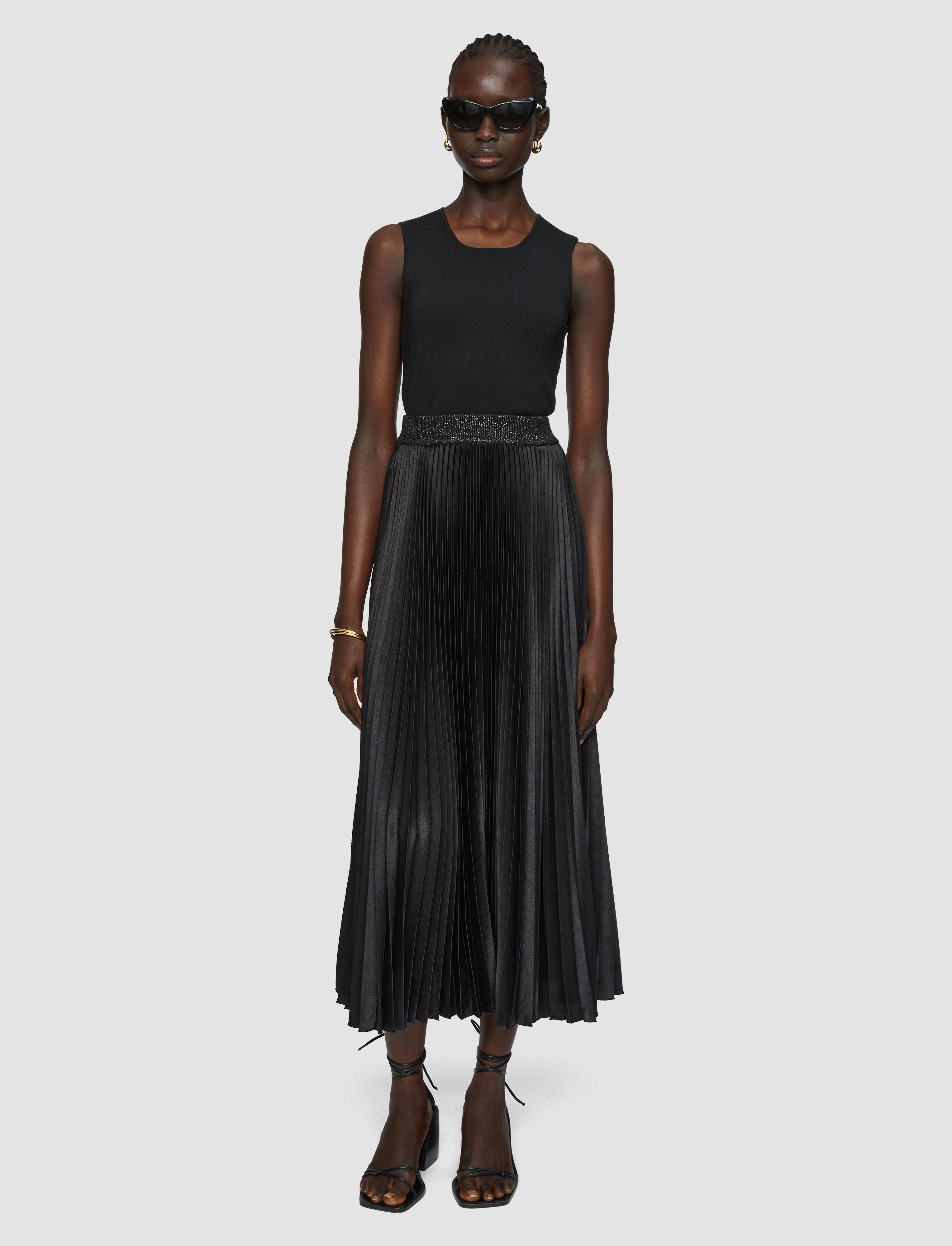 black-amelie-pleated-lurex-skirt-JOSEPH