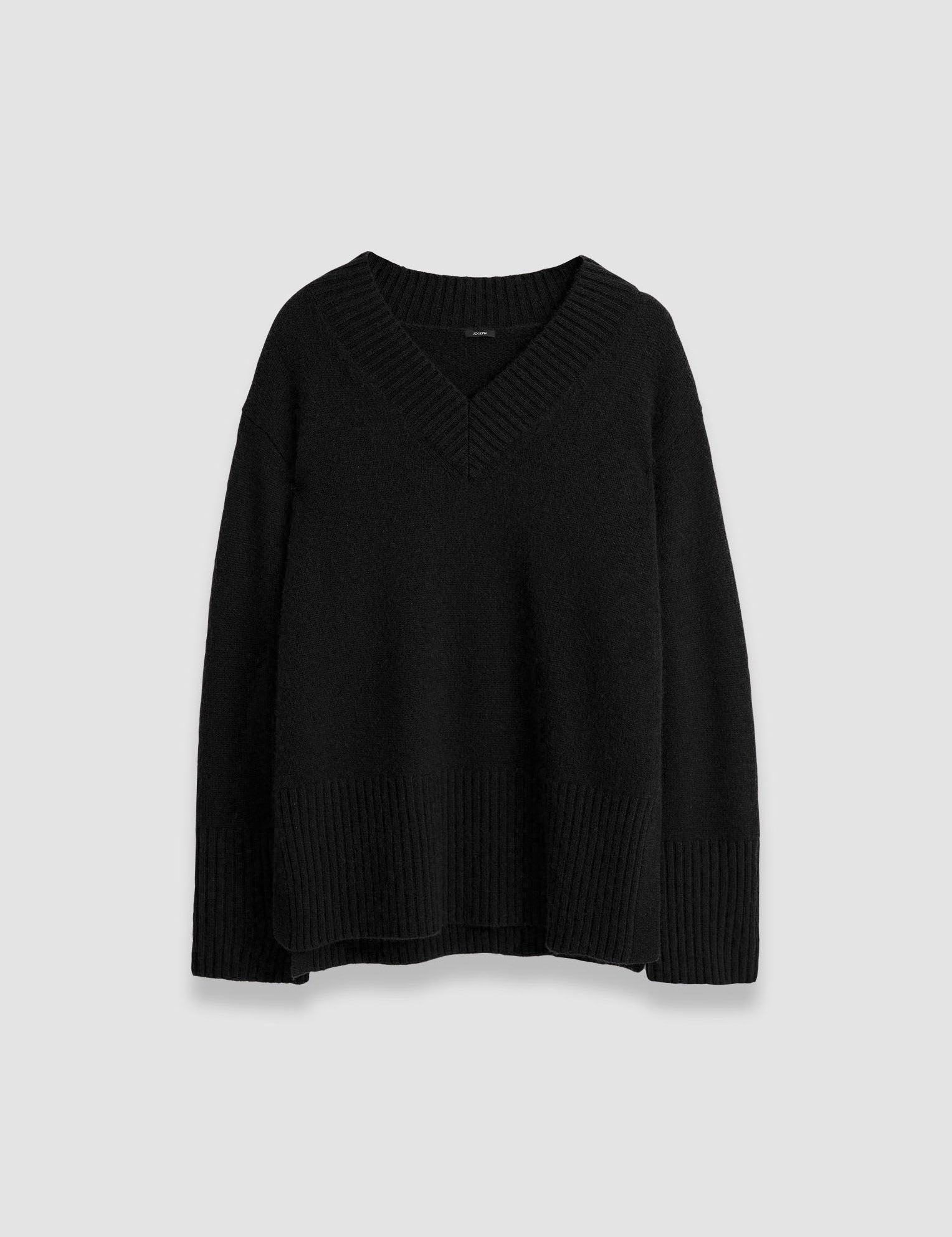 Black Luxe Cashmere V Neck Jumper - Joseph