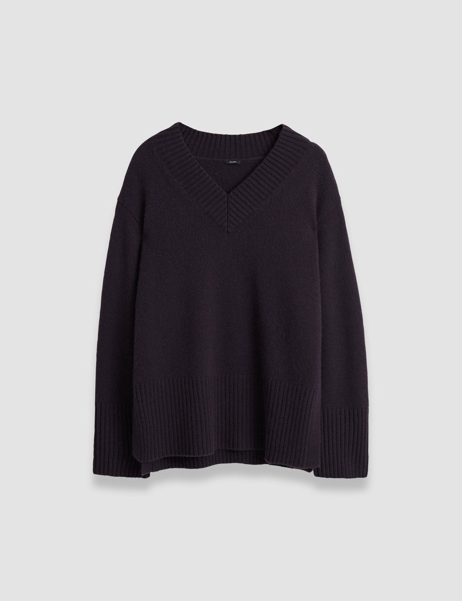 Purple Luxe Cashmere V Neck Jumper - Joseph