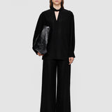 Black Rivoli Silk Crepe de Chine Blouse - Joseph