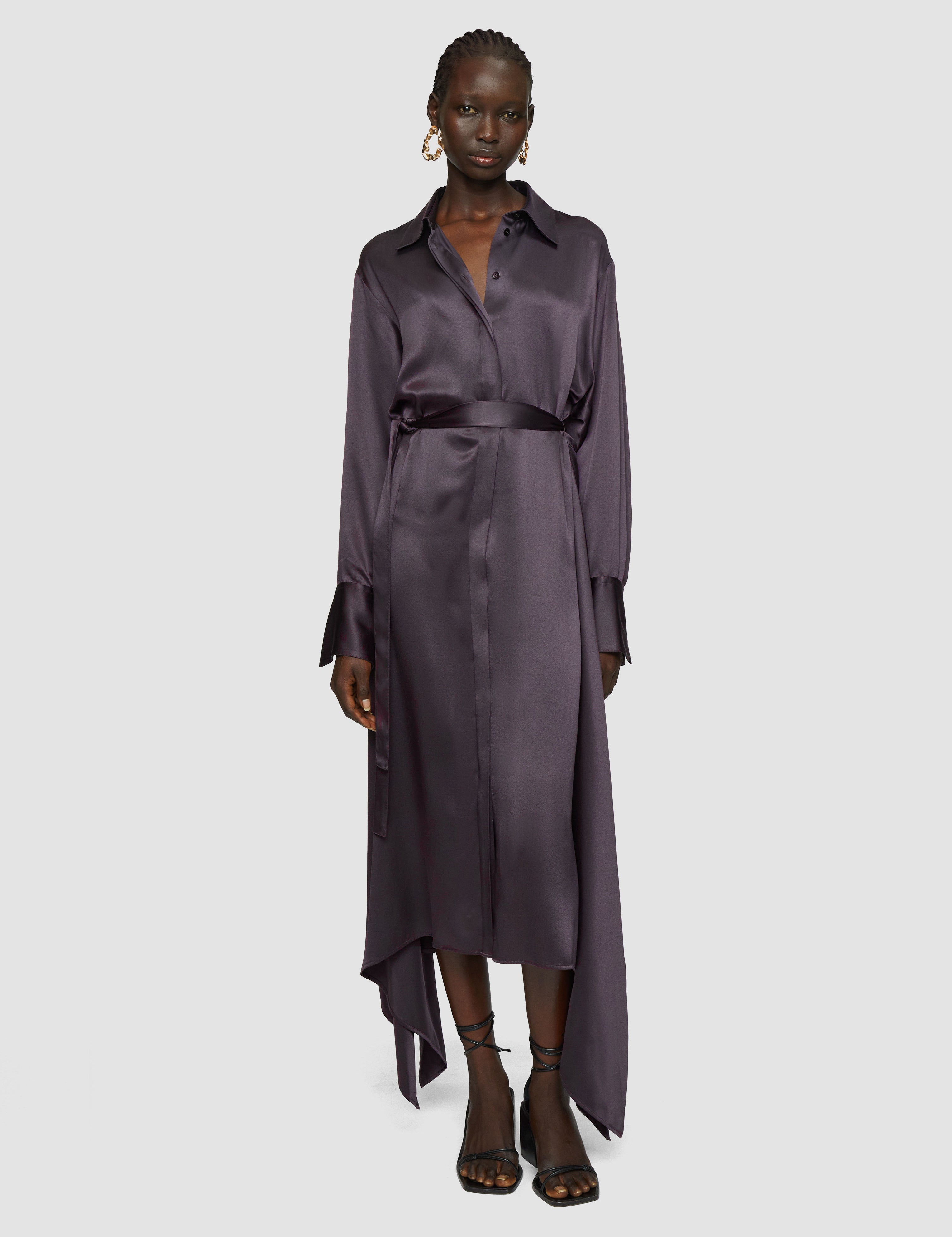 Purple Cyprien Silk Satin Dress - Joseph