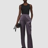 Purple Tova Silk Satin Trousers - Joseph