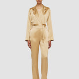 Beige Tova Silk Satin Trousers - Joseph