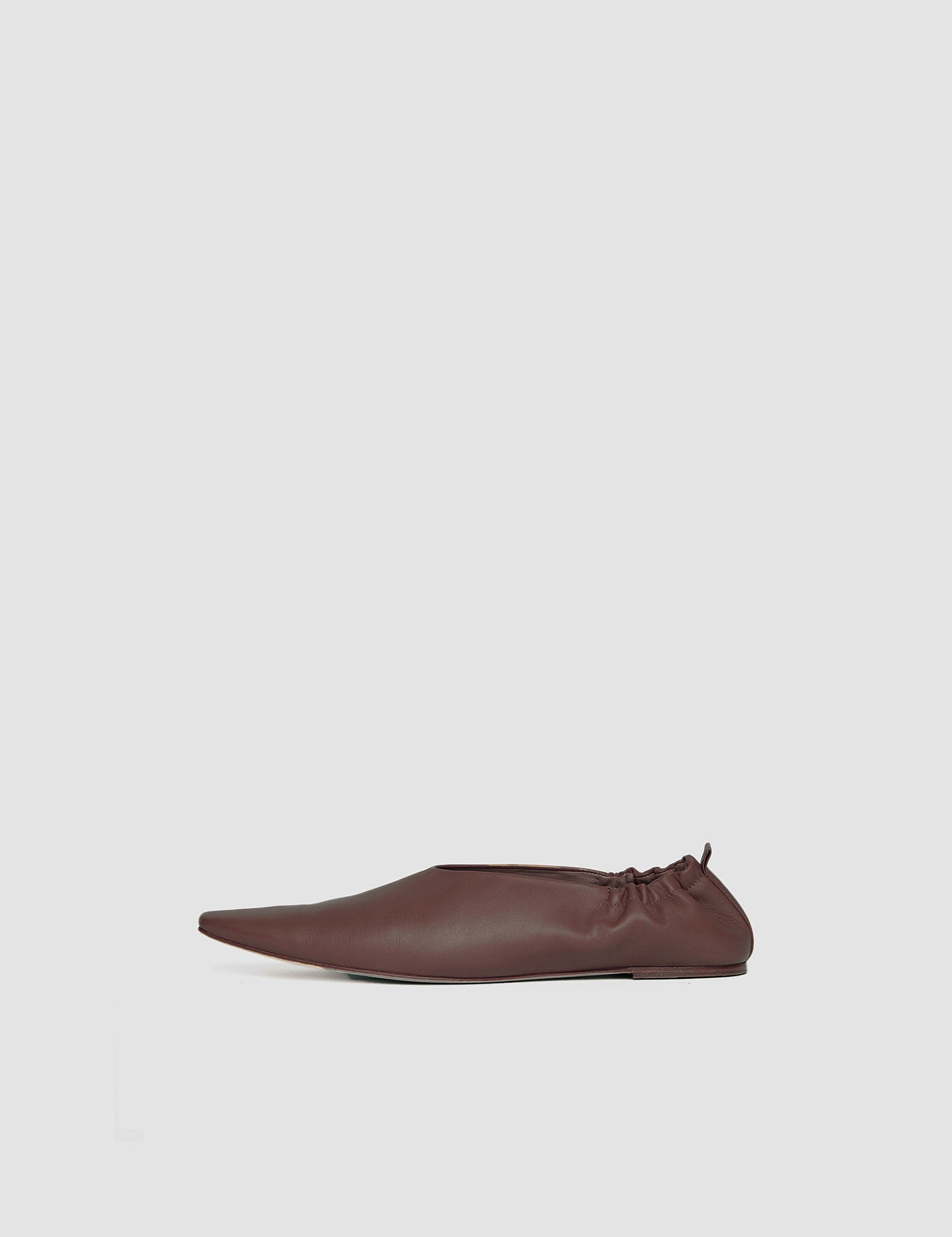 Brown Leather Pointy Ballerina Shoes - Joseph