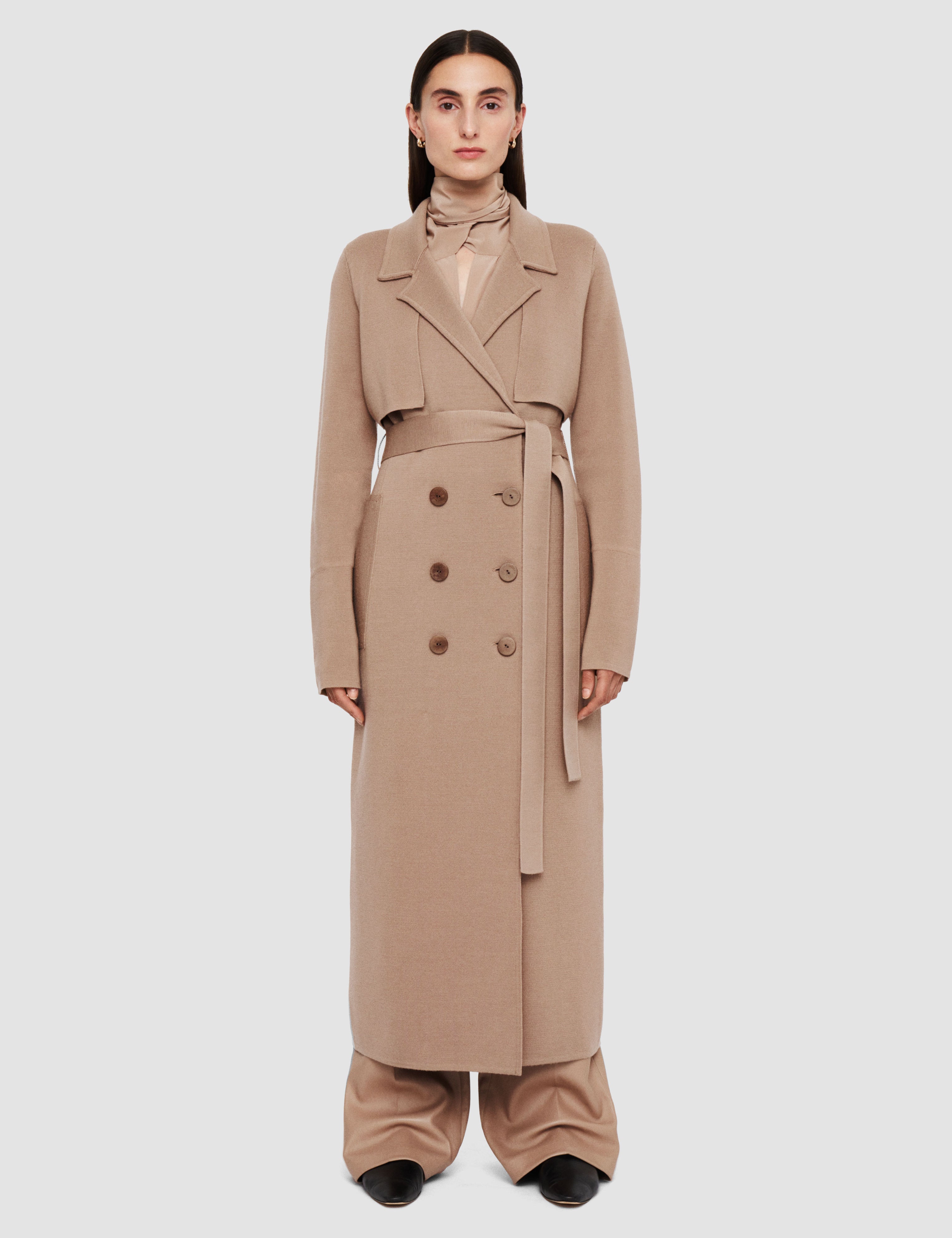 Beige Milano Knitted Wool Coat - Joseph