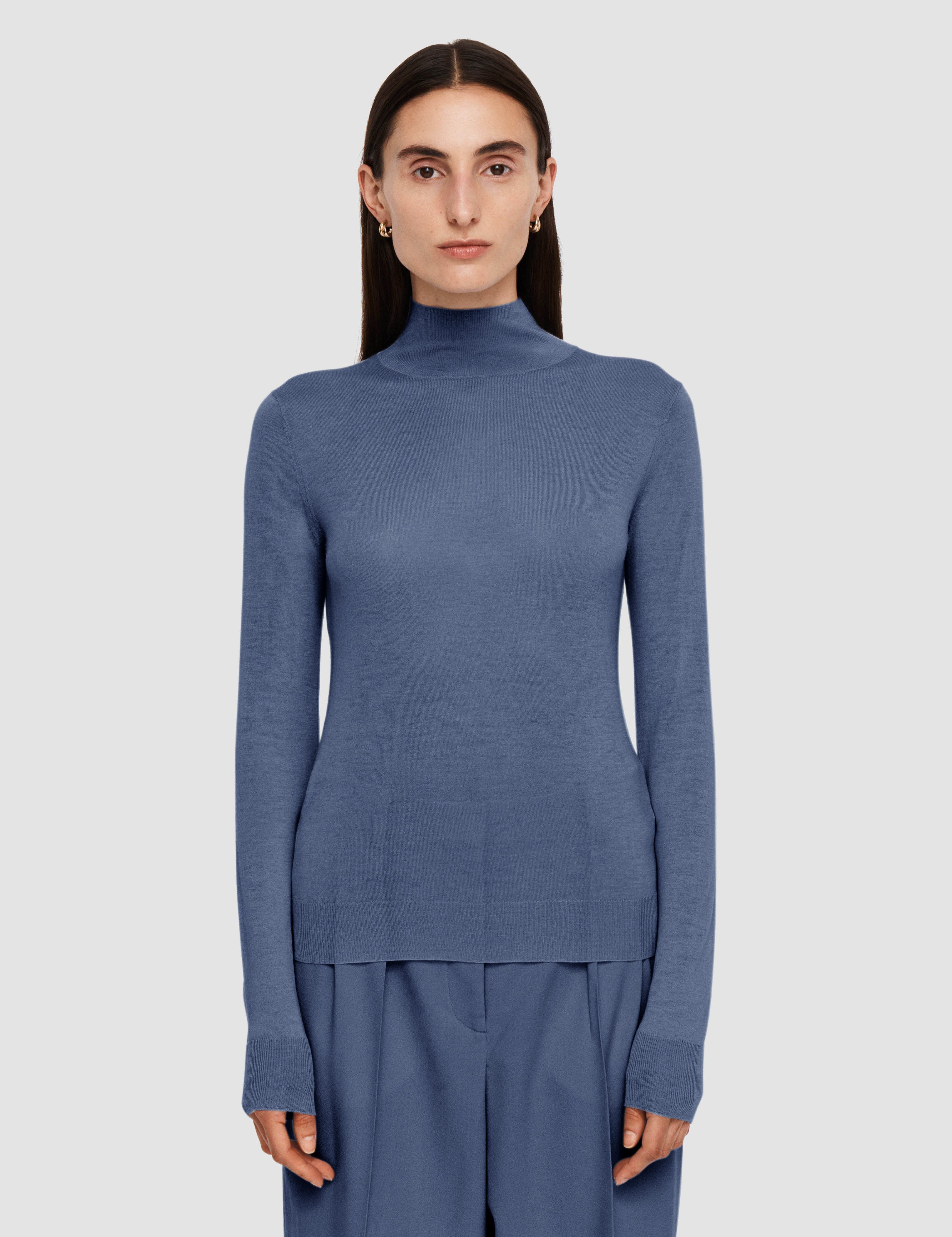 Blue Cashair High Neck Jumper - Joseph