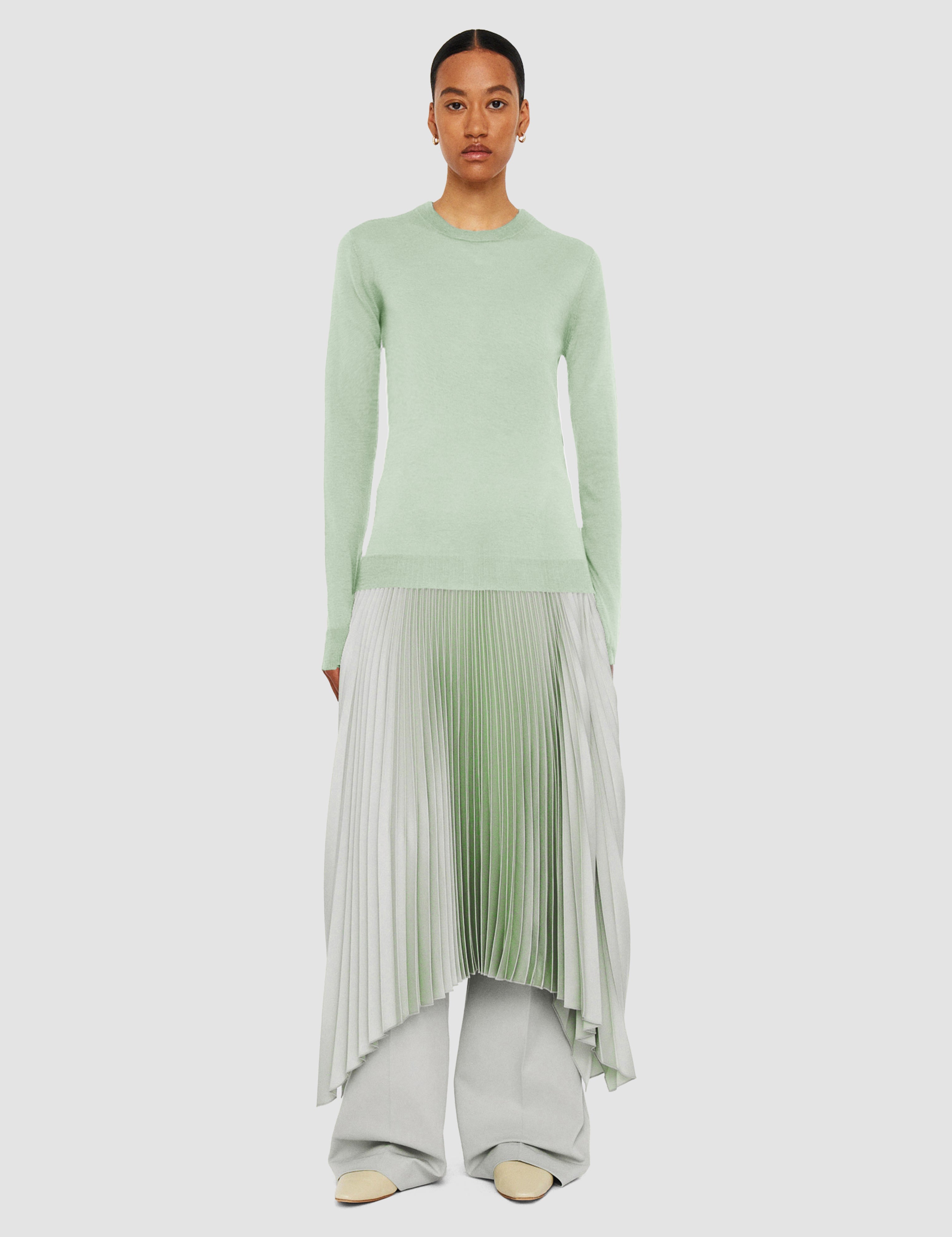 Green Cashair Round Neck Jumper - Joseph