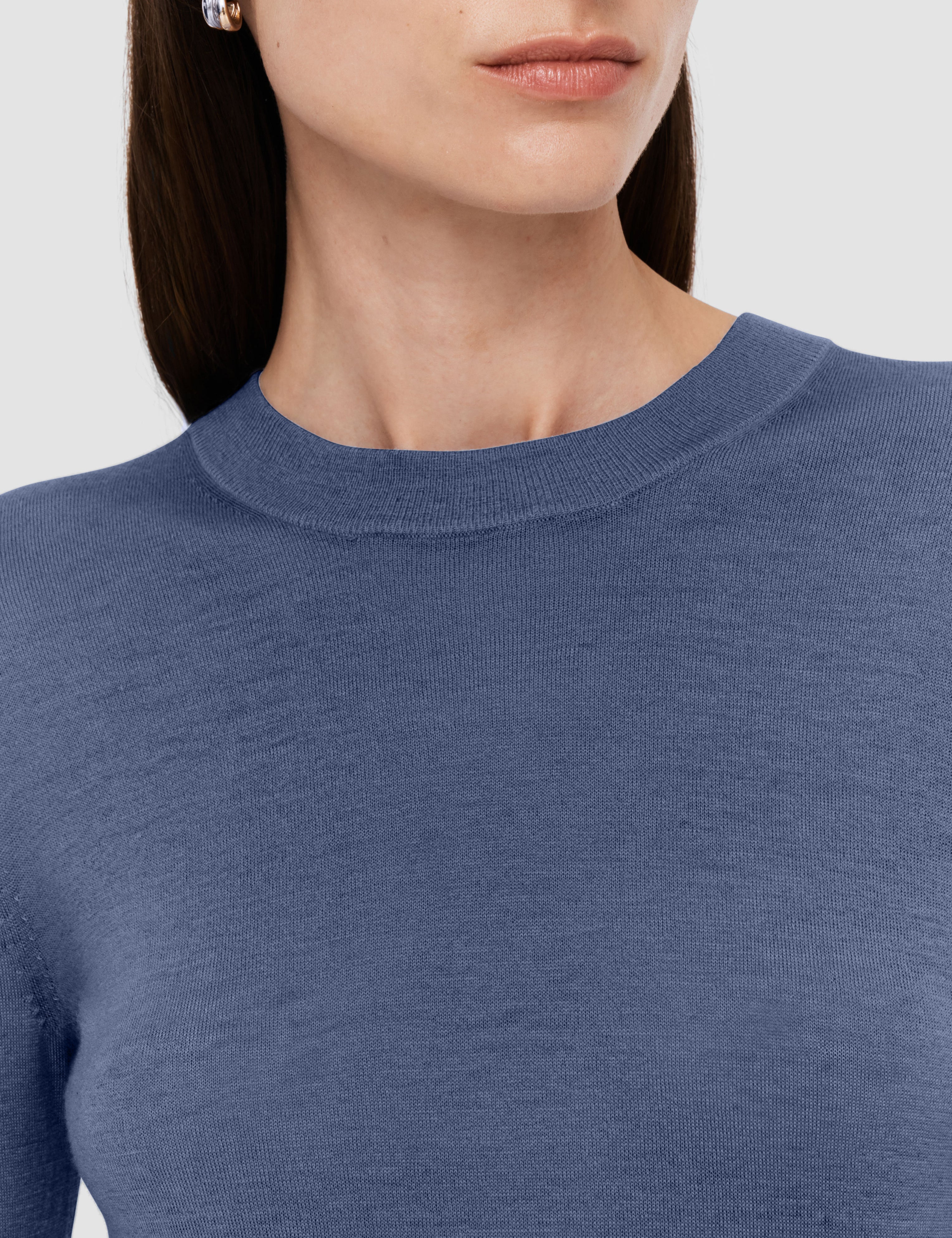 Blue Cashair Round Neck Jumper - Joseph