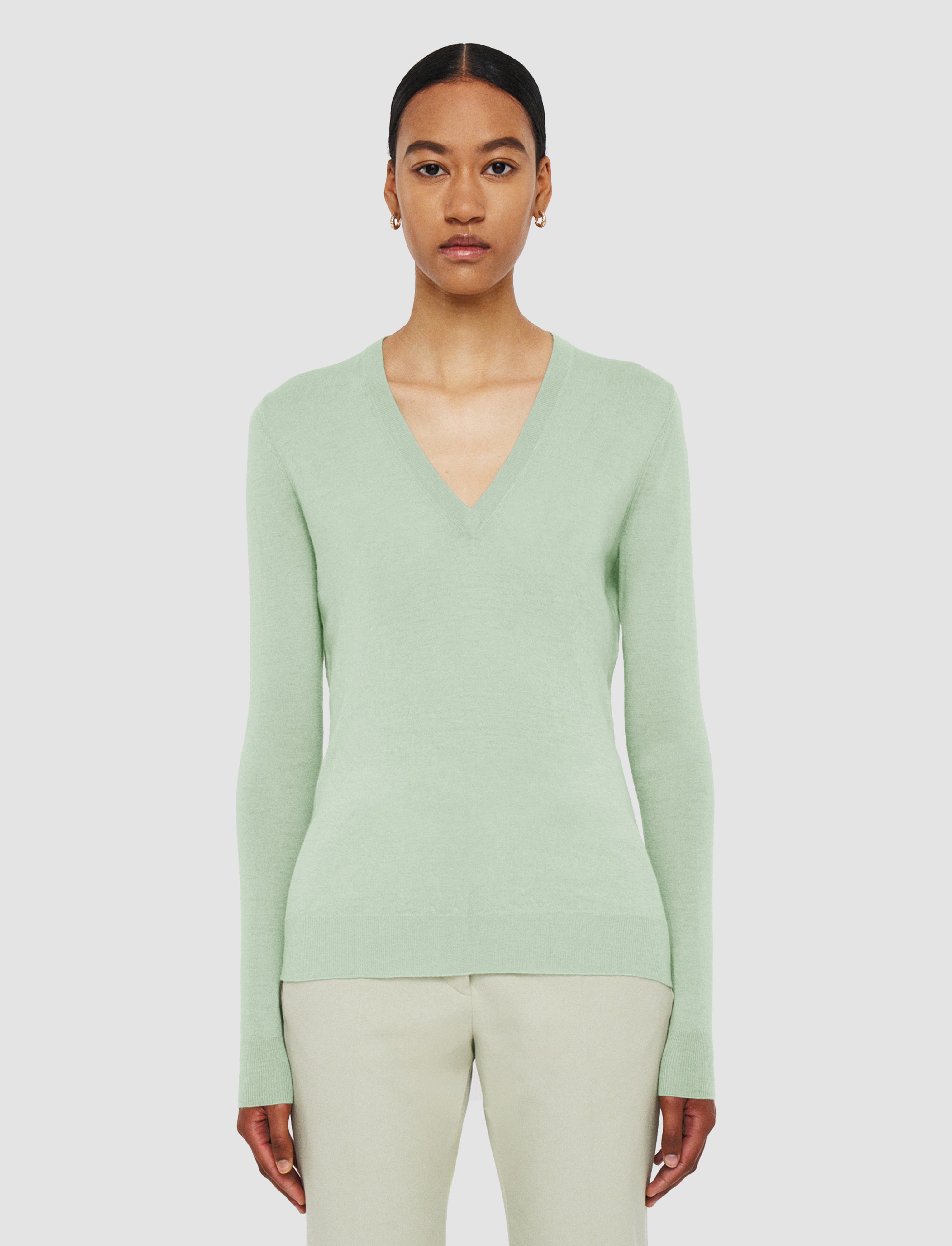 green-cashair-v-neck-jumper-JOSEPH