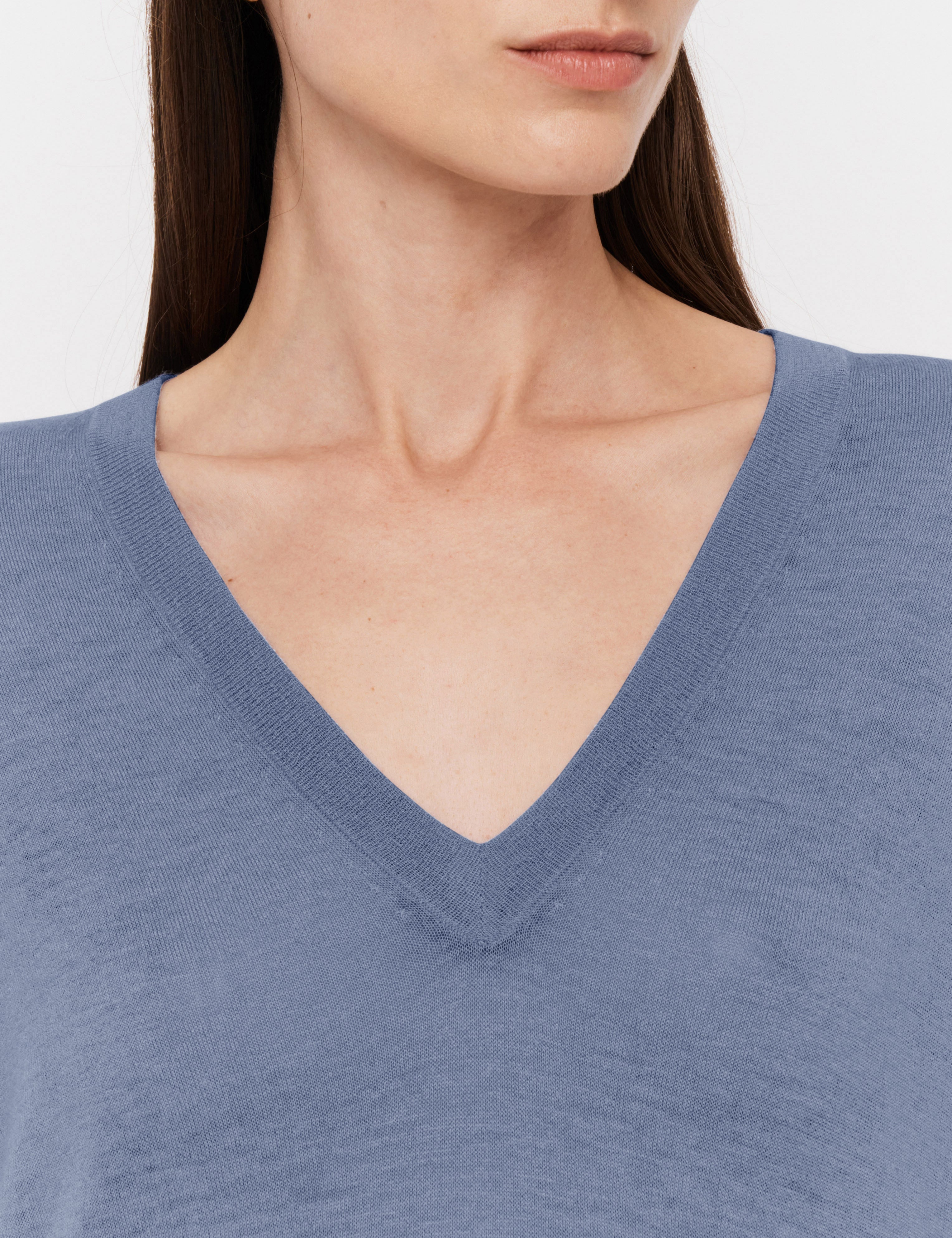 Blue Cashair V Neck Jumper - Joseph