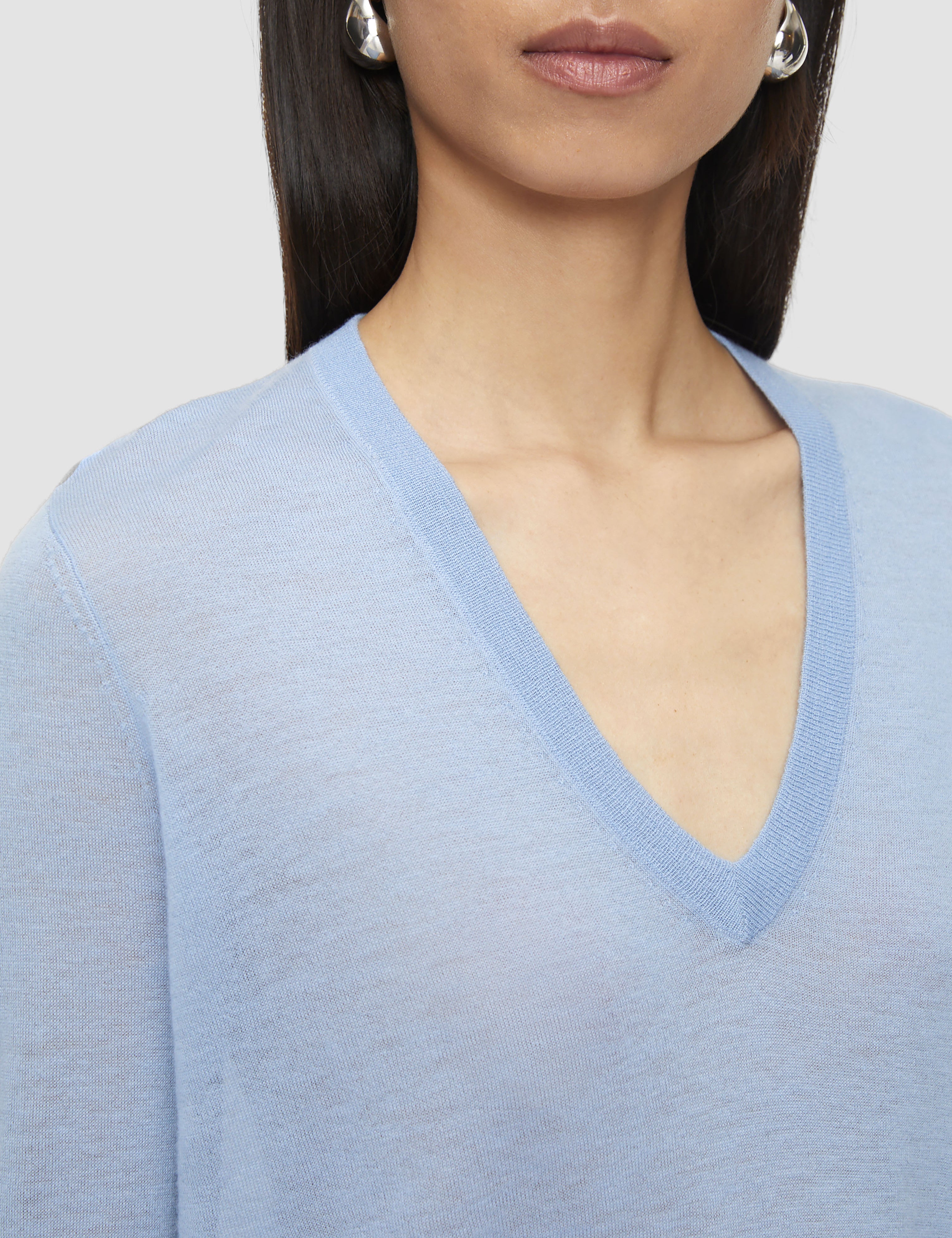 Blue Cashair V Neck Jumper - Joseph