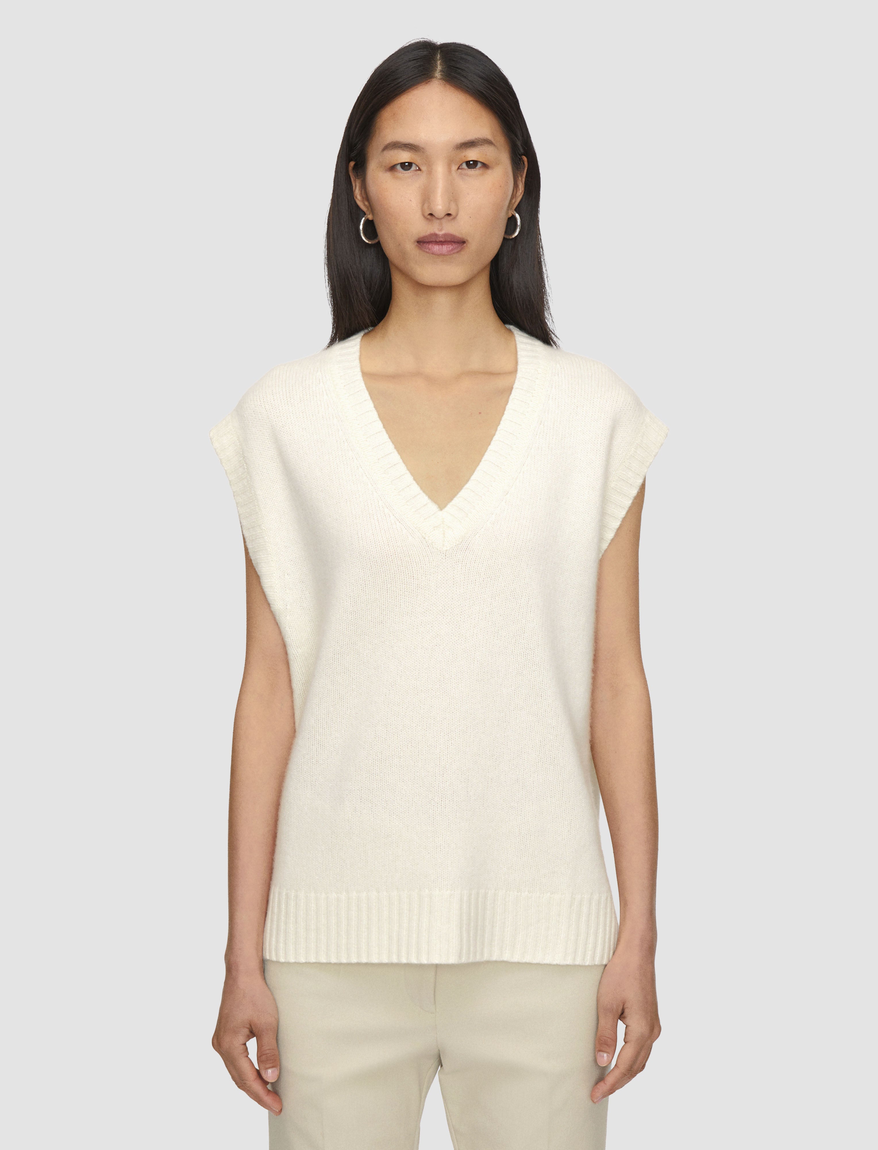 white-open-cashmere-vest-JOSEPH