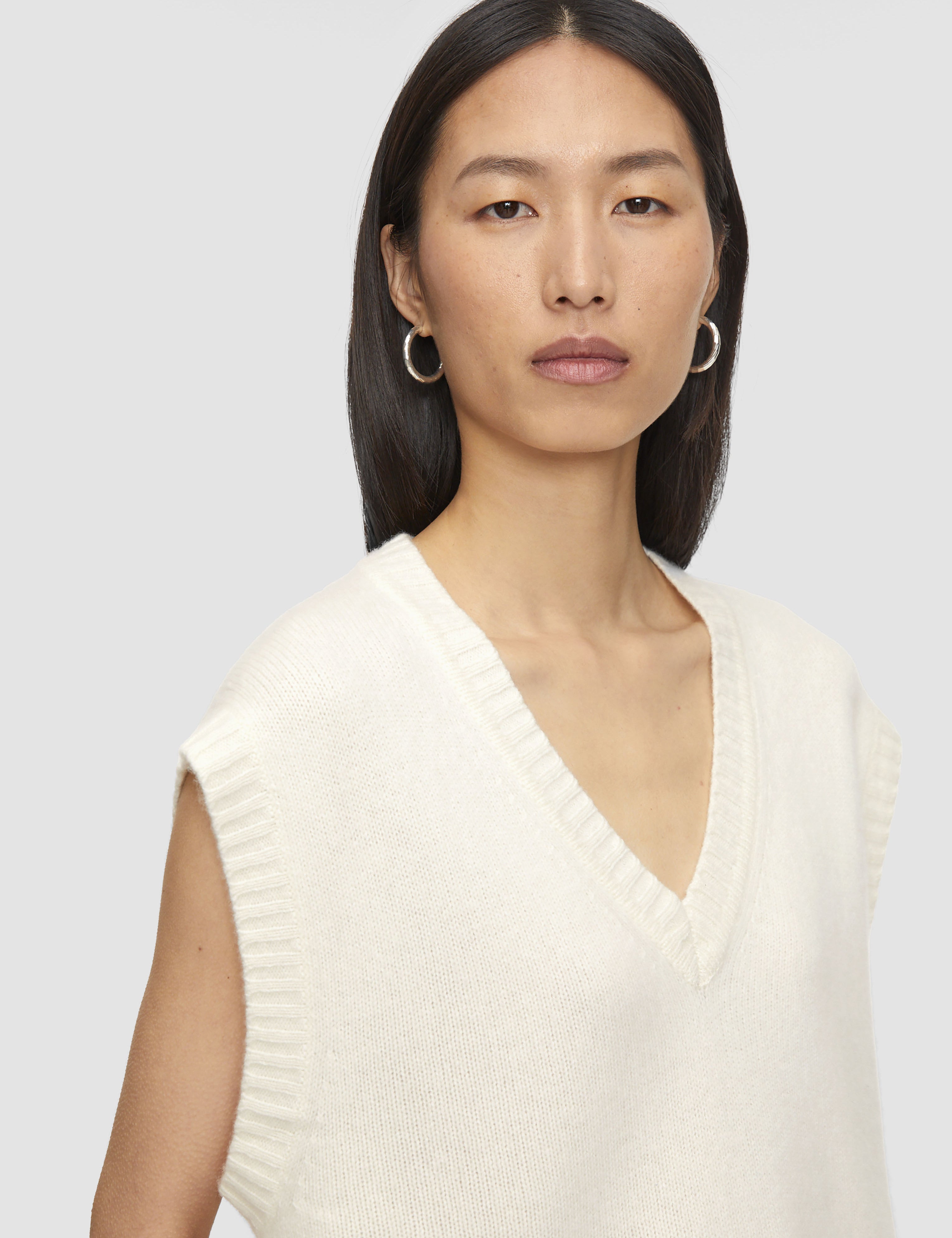White Open Cashmere Vest - Joseph