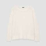 White Open Cashmere Round Neck Jumper - Joseph