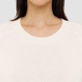 White Open Cashmere Round Neck Jumper - Joseph