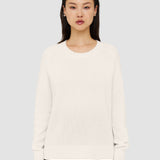 White Open Cashmere Round Neck Jumper - Joseph