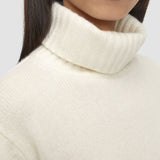 White Open Cashmere High Neck Jumper - Joseph