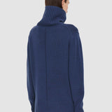 Blue Open Cashmere High Neck Jumper - Joseph