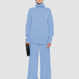 Blue Open Cashmere High Neck Jumper - Joseph